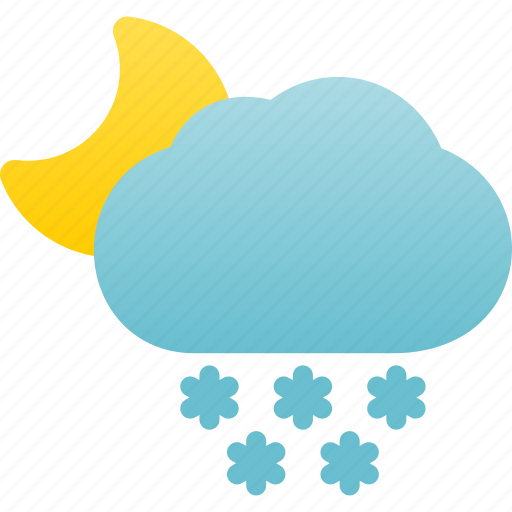 Night, snow, snowfall, snowing, weather icon - Download on Iconfinder