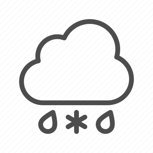 Weather, cloud, sleet, forecast, rain, snowflake icon - Download on Iconfinder