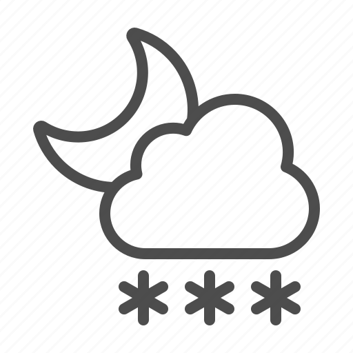 Weather, cloud, moon, snowing, snowflake, night icon - Download on Iconfinder