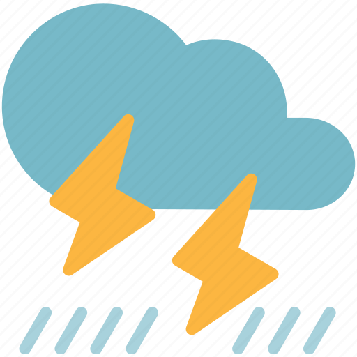 Forecast, heavy, rain, rainy, thunder, weather icon - Download on Iconfinder