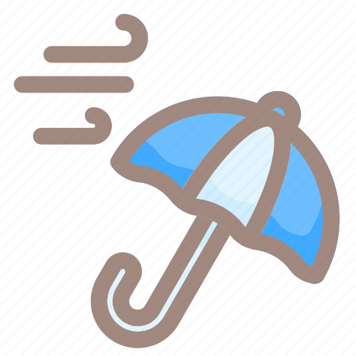 Wind, umbrella, forecast, climate, protection, safety, weather icon - Download on Iconfinder