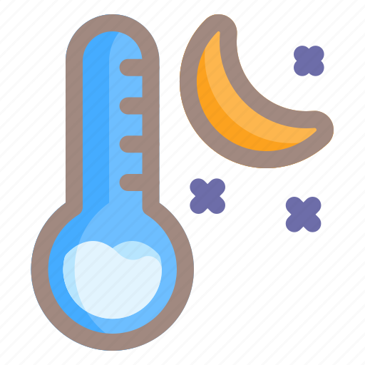 Night, thermometer, moon, weather, climate, temperature, cloudy icon - Download on Iconfinder