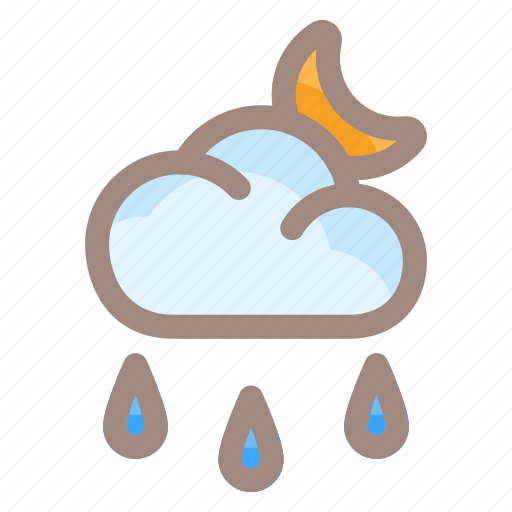 Night, rain, weather, cloud, forecast, moon, sun icon - Download on Iconfinder