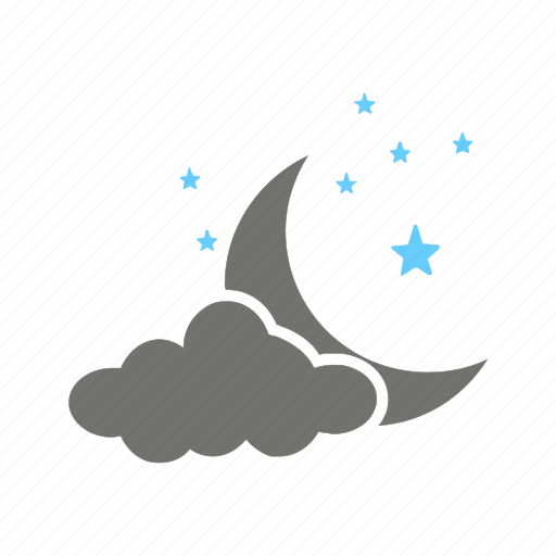 Cloud, cloudy, moon, thunder, weather icon - Download on Iconfinder