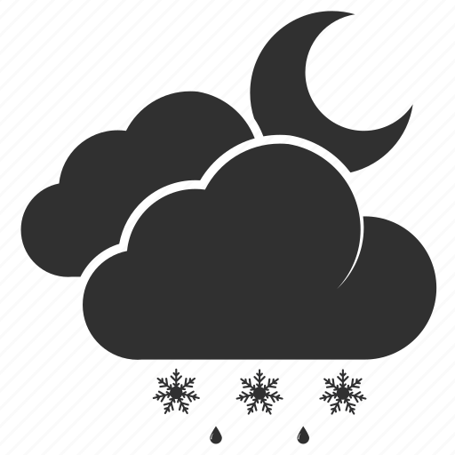 Clouds, frost, meteorology, moon, rain, snow, weather icon - Download on Iconfinder