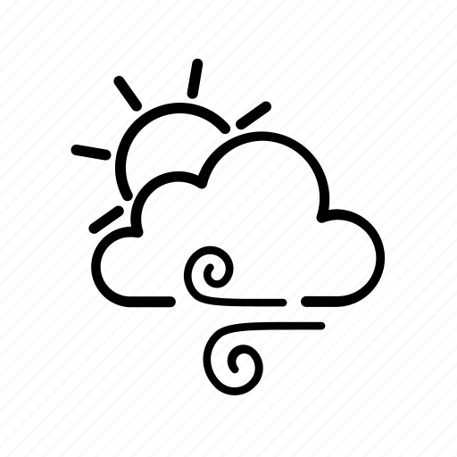 Cloud, sun, sunny, weather, wind, windy icon - Download on Iconfinder