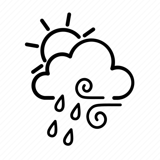 Cloud, drizzle, rain, sun, sunny, weather, windy icon - Download on Iconfinder