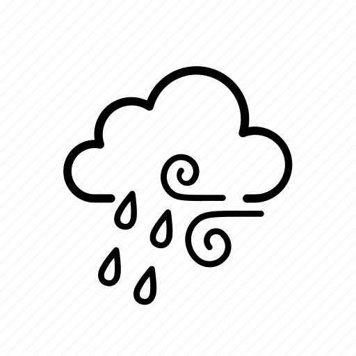 Cloud, cloudy, drizzle, rain, weather, wind, windy icon - Download on Iconfinder