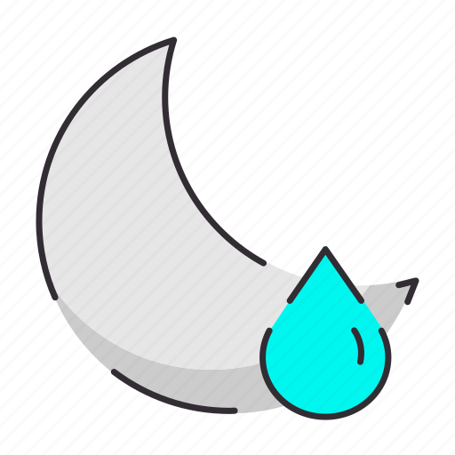 Clouds, drop, half moon, moon, night, rain, weather icon - Download on Iconfinder