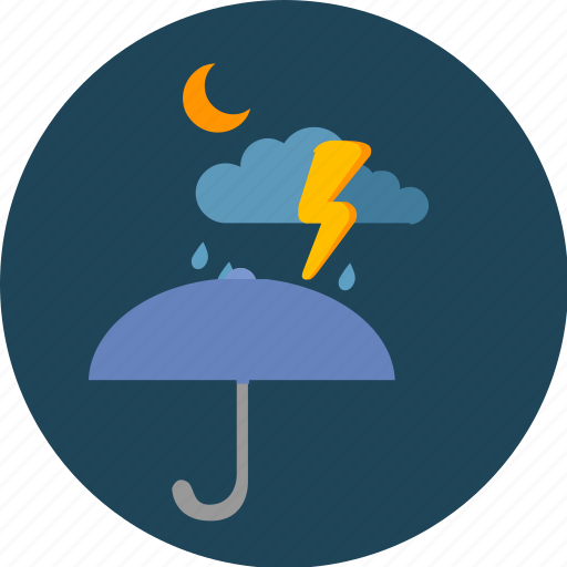 Cloud, moon, night, storm, umbrella icon - Download on Iconfinder