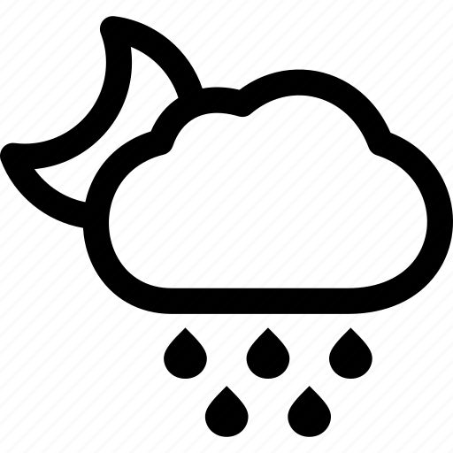 Night, rain, rainfall, raining, rainy, weather icon - Download on Iconfinder