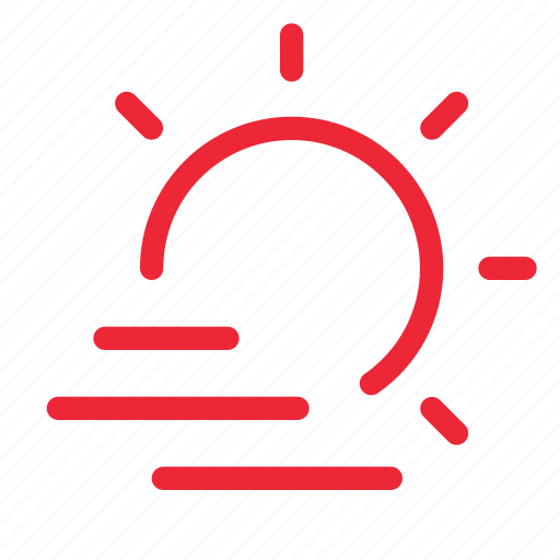 Fog, foggy, forecast, outline, sun, sunny, weather icon - Download on Iconfinder
