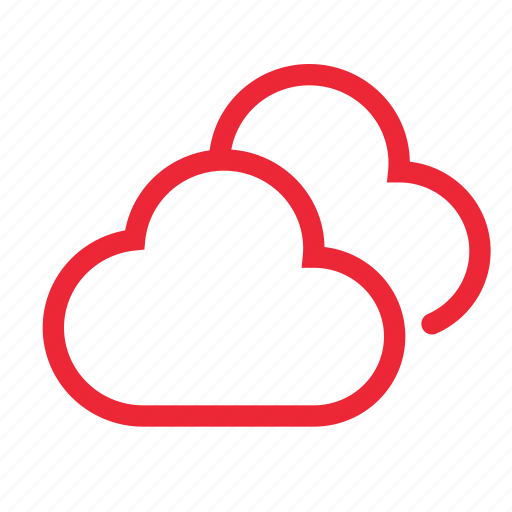 Cloud, clouds, cloudy, forecast, outline, two, weather icon - Download on Iconfinder