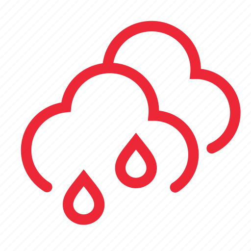 Clouds, drizzle, forecast, outline, rain, two, weather icon - Download on Iconfinder