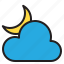 cloud, cloudy, night, temperature, weather 