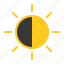 half sun, solar elicpse, sun, weather 