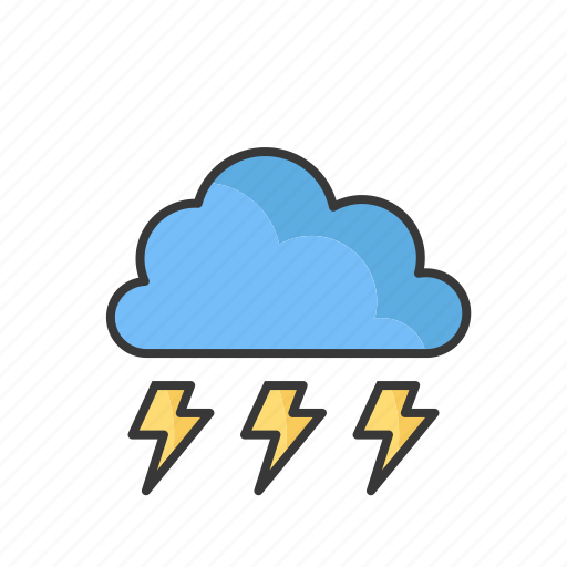 Weather, cloud, sun, forecast, rain, lightning icon - Download on Iconfinder