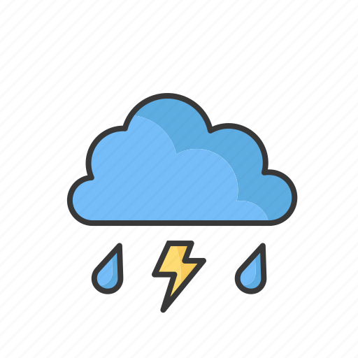 Weather, cloud, sun, thunder, forecast, rain icon - Download on Iconfinder