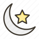 crescent moon, night, weather, star, nature