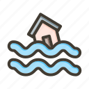 flood symbol, weather, disaster, flood, heavy water