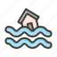 flood symbol, weather, disaster, flood, heavy water 
