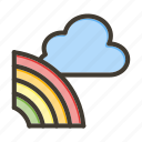 rainbow, weather, cloud, nature, cloudy