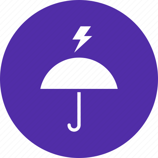 Lightning, protection, rainfall, safety, thunder, umbrella icon - Download on Iconfinder