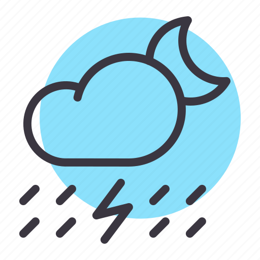 Cloud, lightning, moon, night, rain, rainfall, thunder icon - Download on Iconfinder