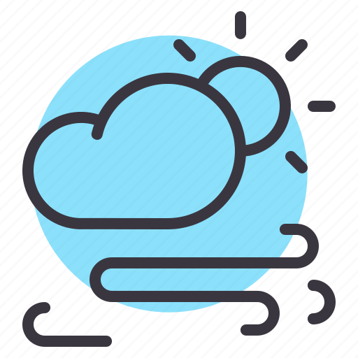 Cloud, day, daytime, forecast, storm, sun, wind icon - Download on Iconfinder