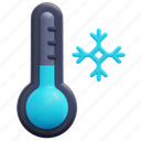 cold, weather, thermometer, snowflake, temperature, winter, snow, 3d 