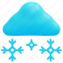 snowy, weather, cloud, snowflake, winter, cold, forecast, 3d 