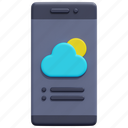 weather, app, cloud, mobile, smartphone, meteorology, application, 3d 