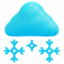 snowy, weather, cloud, snowflake, winter, forecast, cold, 3d 