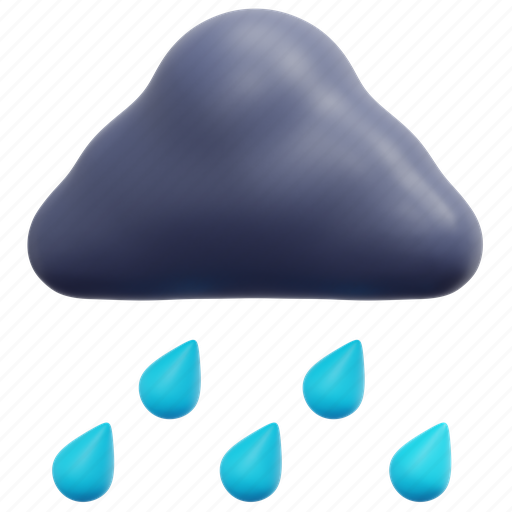 Heavy, rain, weather, cloud, raindrop, meteorology, sky 3D illustration - Download on Iconfinder
