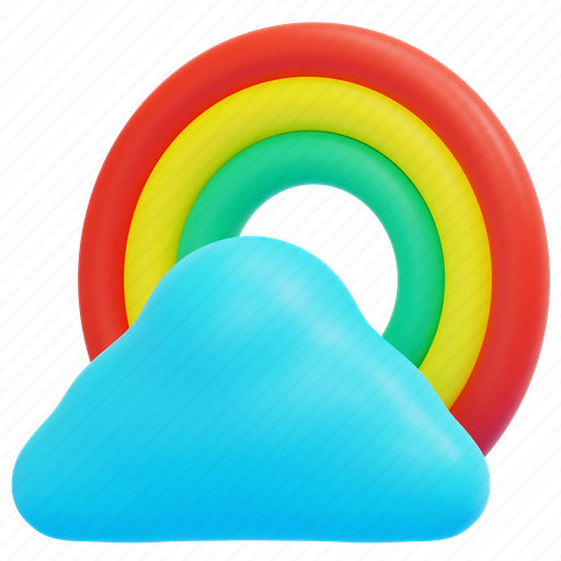 Rainbow, weather, cloud, atmospheric, spectrum, climate, nature 3D illustration - Download on Iconfinder