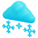 snowy, weather, cloud, snowflake, cold, winter, forecast, 3d 