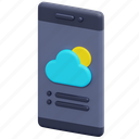 weather, app, cloud, mobile, meteorology, smartphone, application, 3d 
