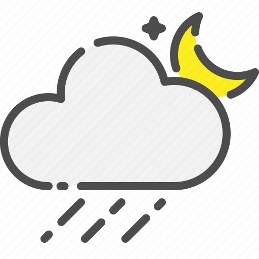 Stars, moon, clouds, rain, night, weather, forecast icon - Download on Iconfinder