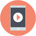 audio player, media player, mobile screen, music player, play sign, video player 