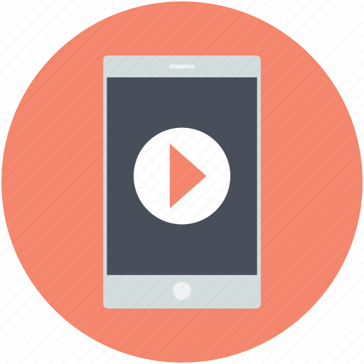 Audio player, media player, mobile screen, music player, play sign, video player icon - Download on Iconfinder
