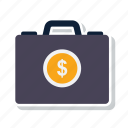 portfolio, briefcase, business, case, directory, money bag