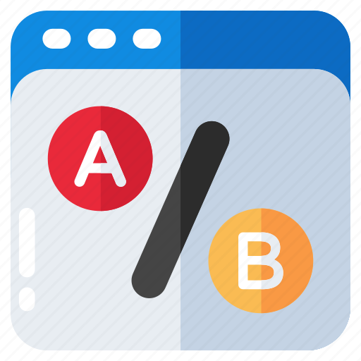 A/b test, comparison test, split testing, bucket testing, ui icon - Download on Iconfinder