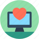 heart, led, monitor, online dating, online love