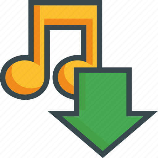 Arrow, download, import, music, save, sound, storage icon - Download on Iconfinder
