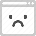 browser, face, sad, emoji, emoticon