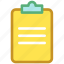 clipboard, clipboard list, document, report, text sheet 