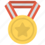 game medal, gold medal, olympic medal, sports award, star medal 