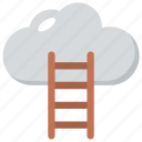 cloud ladder, cloud stairway, competition concept, ladder to cloud, success ladder
