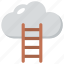 cloud ladder, cloud stairway, competition concept, ladder to cloud, success ladder 