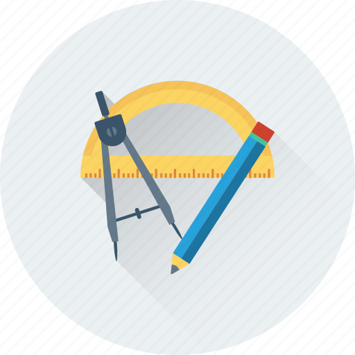 Compass, drafting, geometry, pencil, protractor icon - Download on Iconfinder